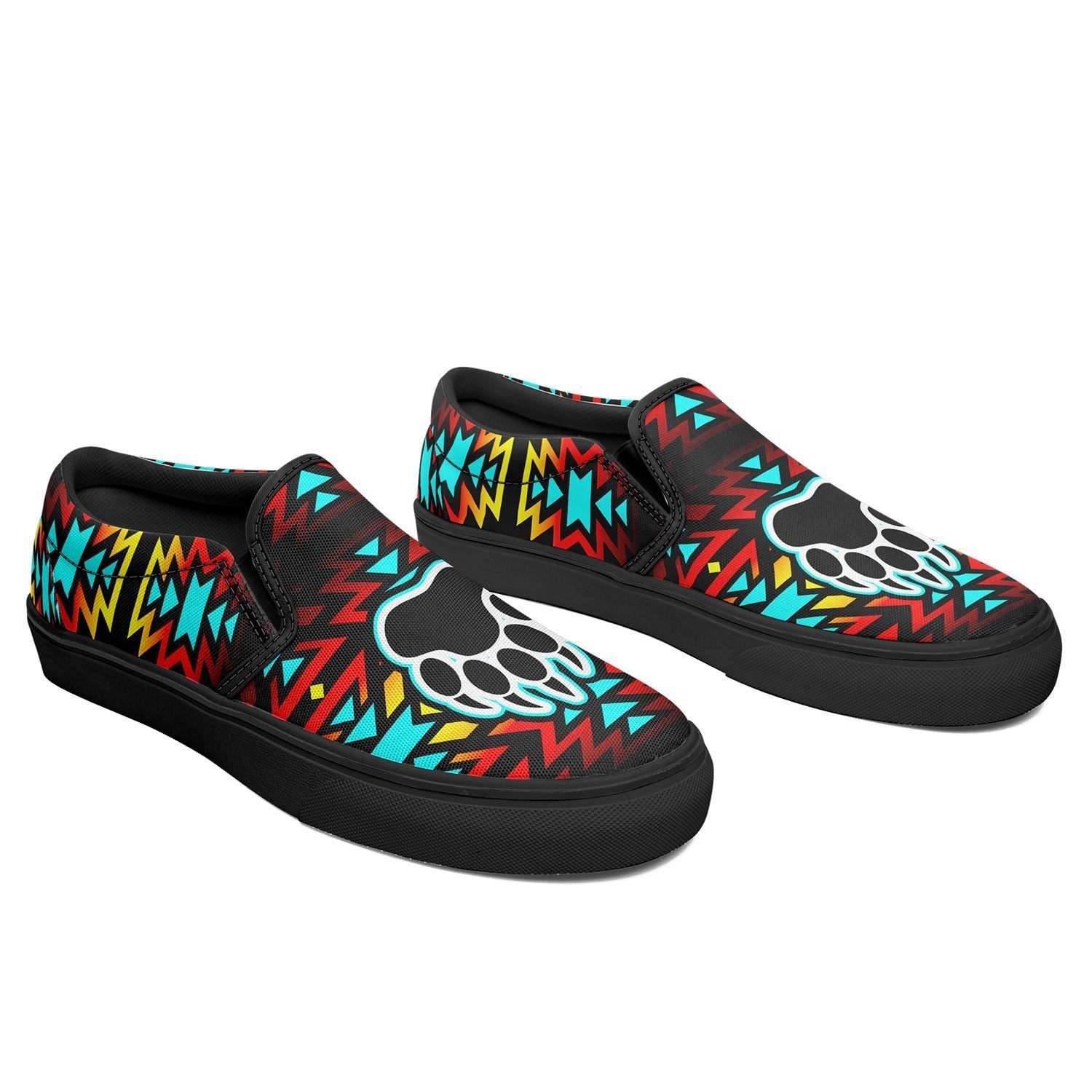 Fire Colors and Turquoise Bearpaw Otoyimm Kid's Canvas Slip On Shoes 49 Dzine
