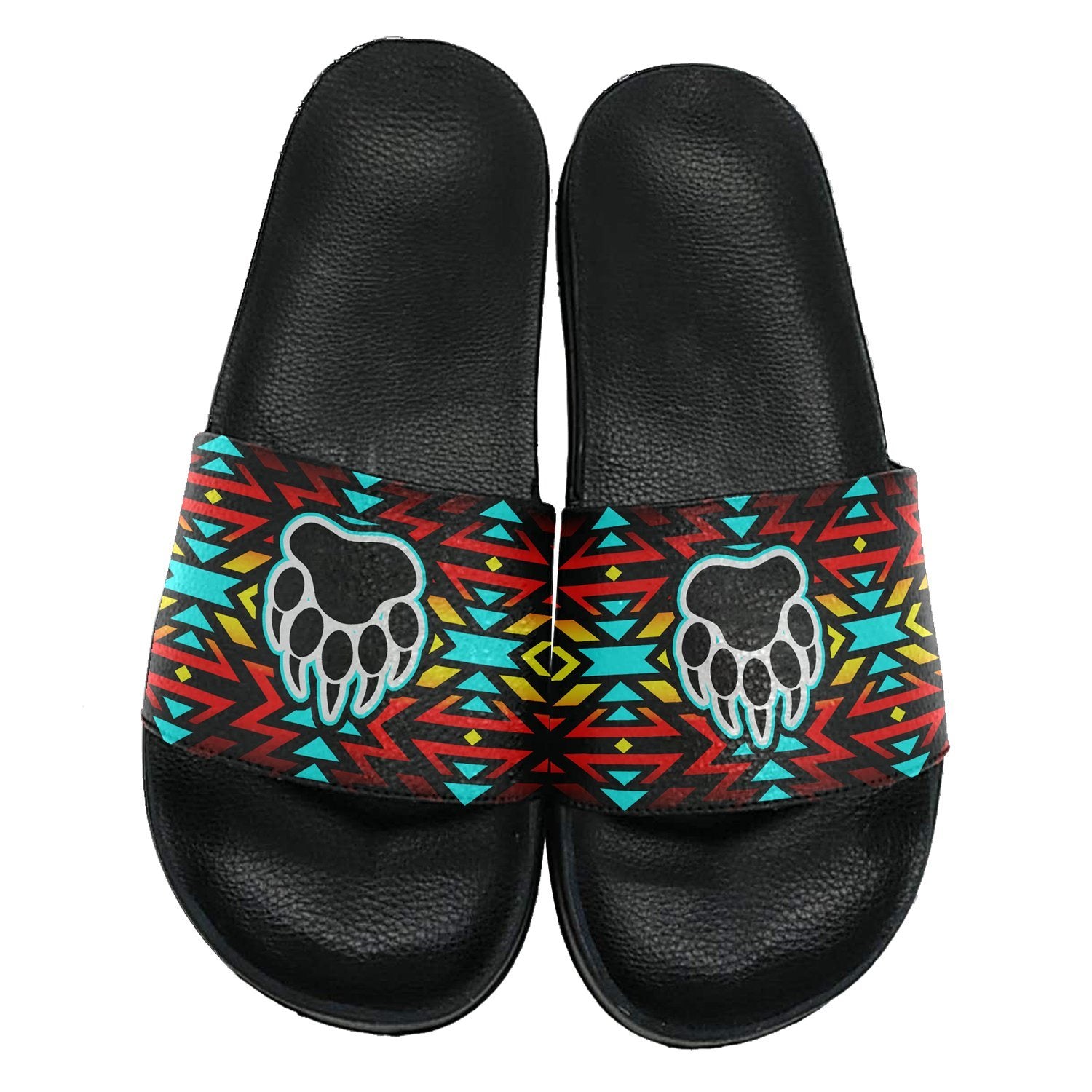 Fire Colors and Turquoise Bearpaw Slide Sandals 49 Dzine