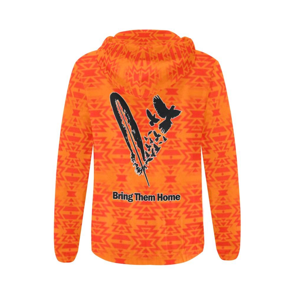 Fire Colors and Turquoise Bring Them Home All Over Print Full Zip Hoodie for Women (Model H14) All Over Print Full Zip Hoodie for Women (H14) e-joyer