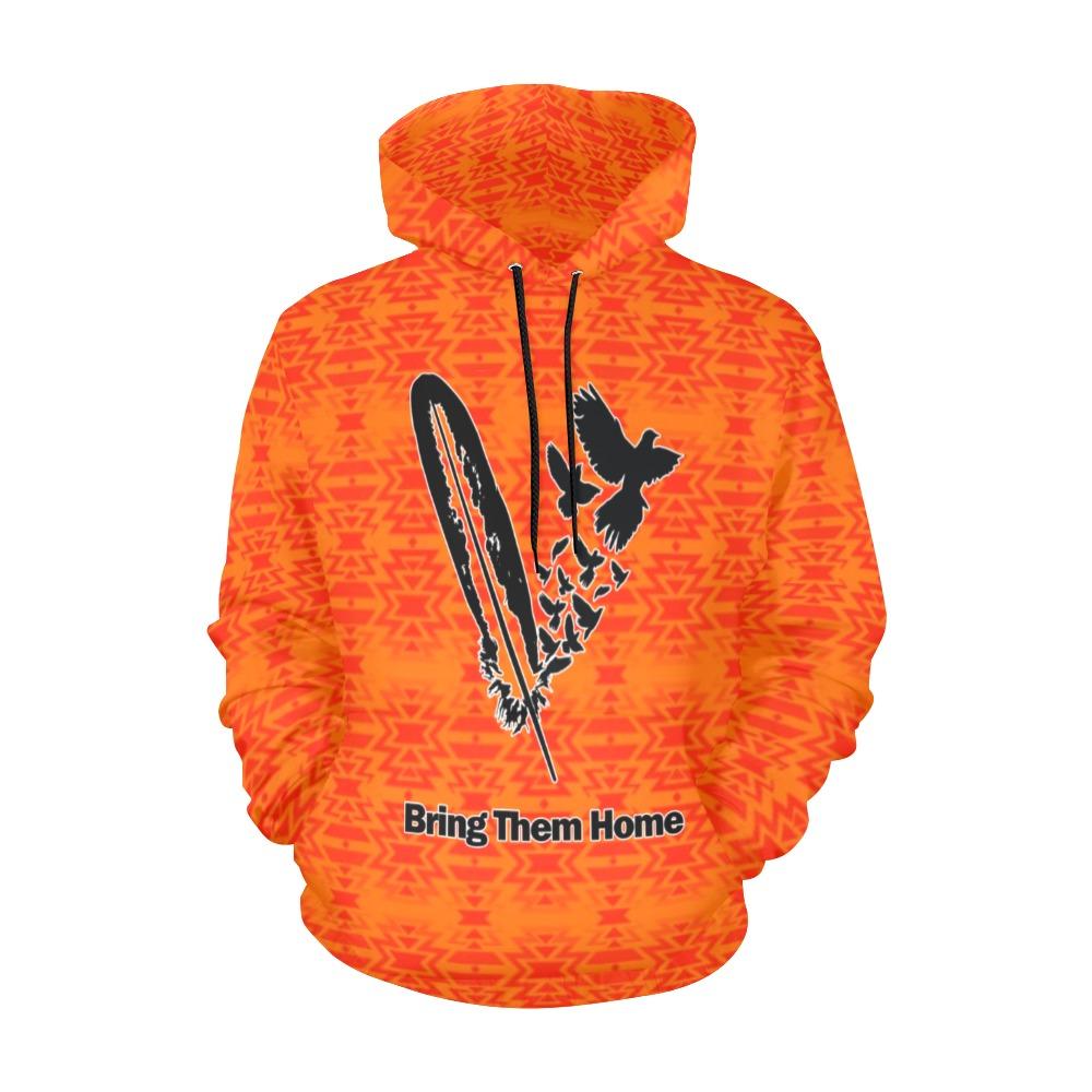 Fire Colors and Turquoise Bring Them Home All Over Print Hoodie for Men (USA Size) (Model H13) All Over Print Hoodie for Men (H13) e-joyer