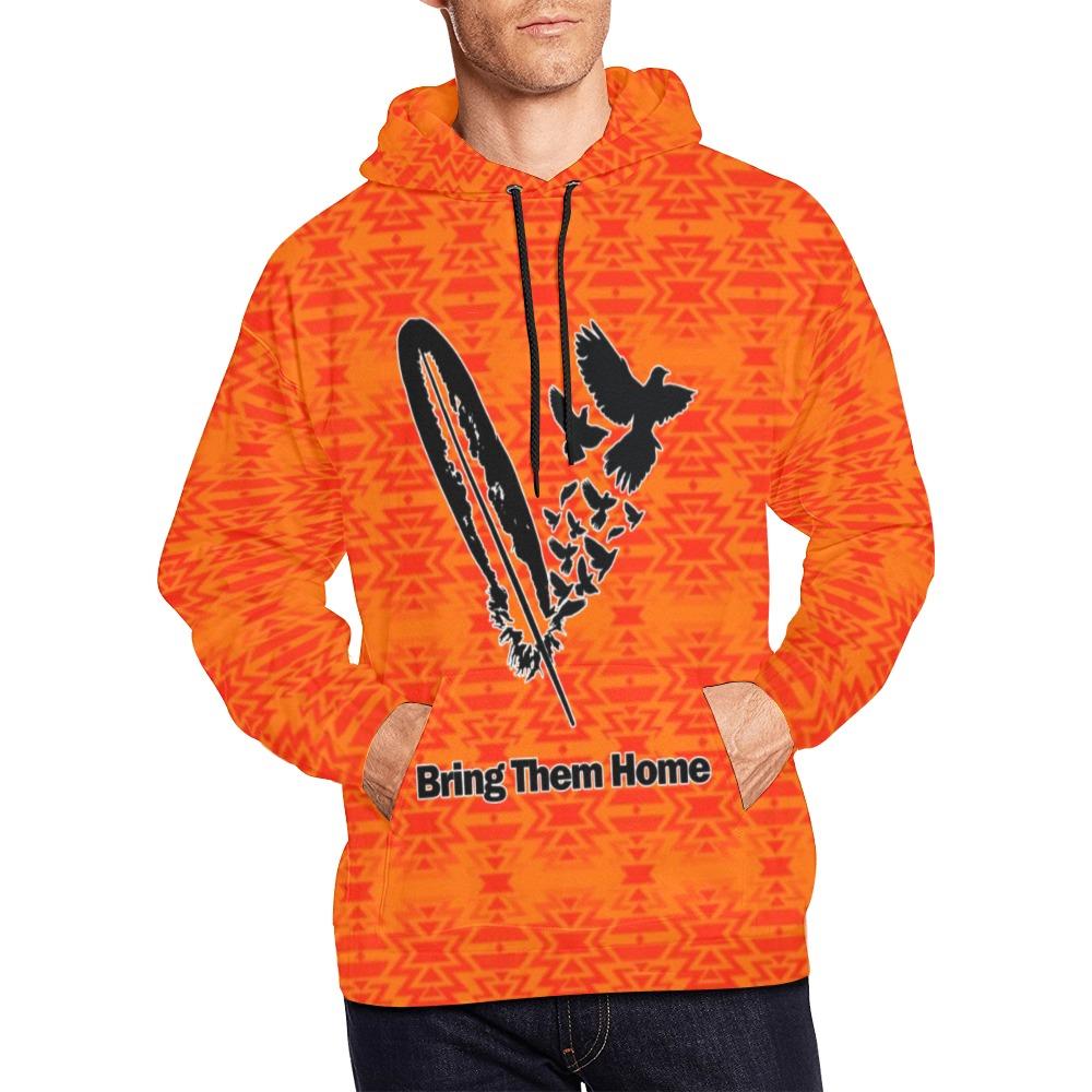 Fire Colors and Turquoise Bring Them Home All Over Print Hoodie for Men (USA Size) (Model H13) All Over Print Hoodie for Men (H13) e-joyer