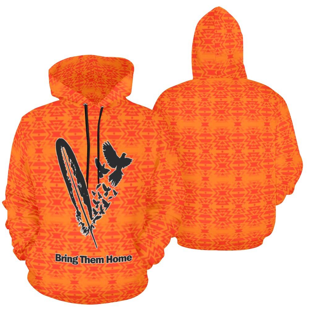 Fire Colors and Turquoise Bring Them Home All Over Print Hoodie for Men (USA Size) (Model H13) All Over Print Hoodie for Men (H13) e-joyer