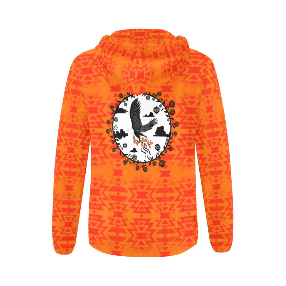 Fire Colors and Turquoise Carrying Their Prayers All Over Print Full Zip Hoodie for Women (Model H14) All Over Print Full Zip Hoodie for Women (H14) e-joyer