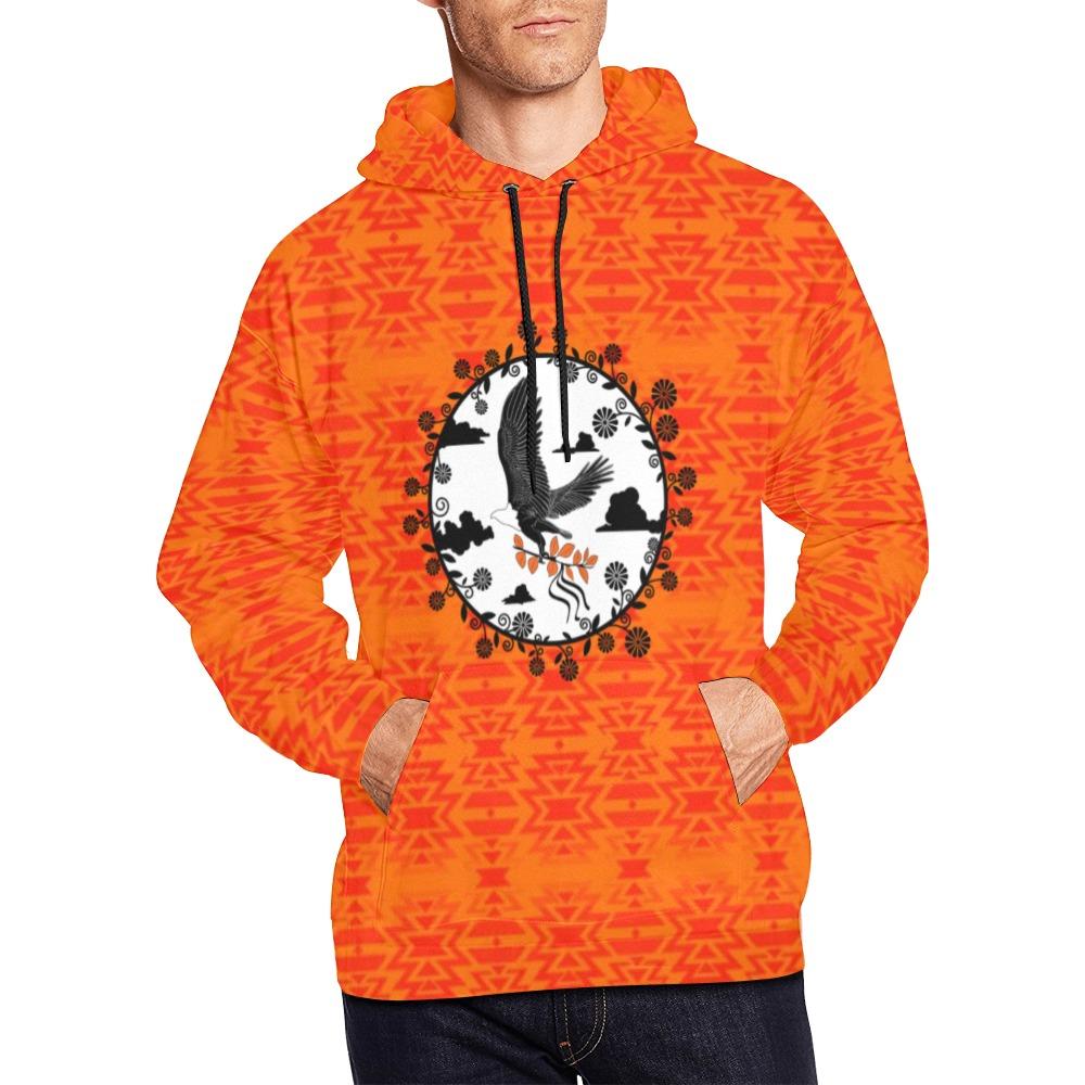 Fire Colors and Turquoise Carrying Their Prayers All Over Print Hoodie for Men (USA Size) (Model H13) All Over Print Hoodie for Men (H13) e-joyer