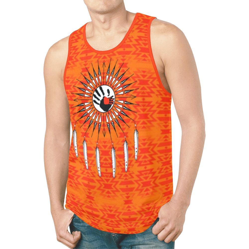 Fire Colors and Turquoise Feather Directions New All Over Print Tank Top for Men (Model T46) New All Over Print Tank Top for Men (T46) e-joyer