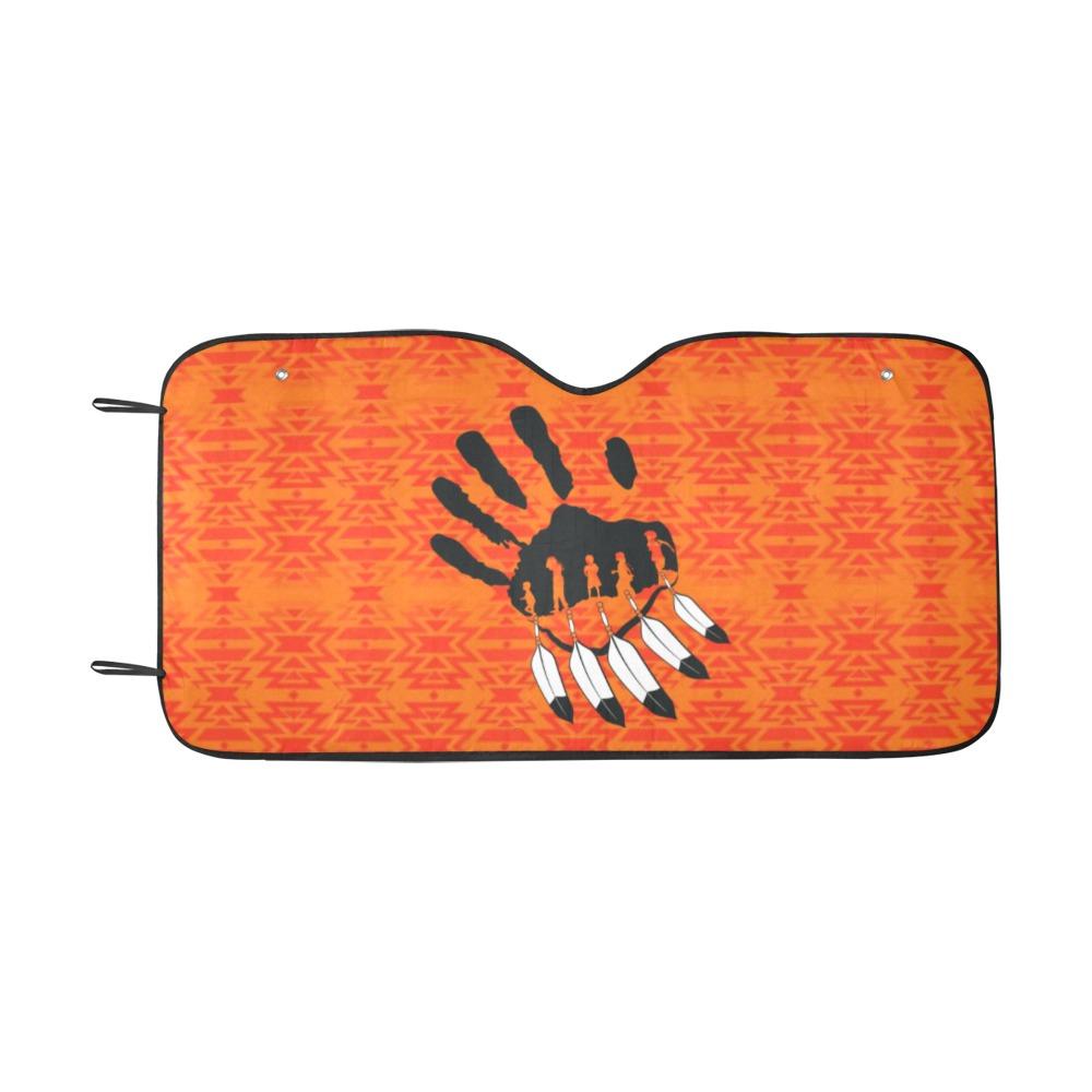 Fire Colors and Turquoise Orange A feather for each Car Sun Shade 55"x30" Car Sun Shade e-joyer
