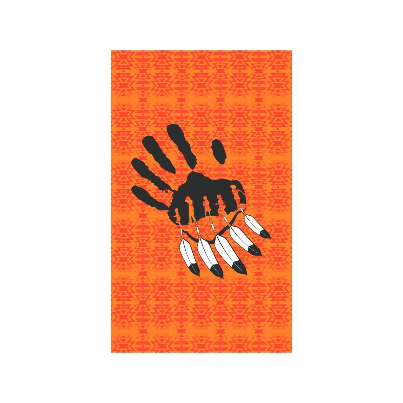 Fire Colors and Turquoise Orange - A feather for Each Garden Flag 36''x60'' (Two Sides Printing) Garden Flag 36‘’x60‘’ (Two Sides) e-joyer