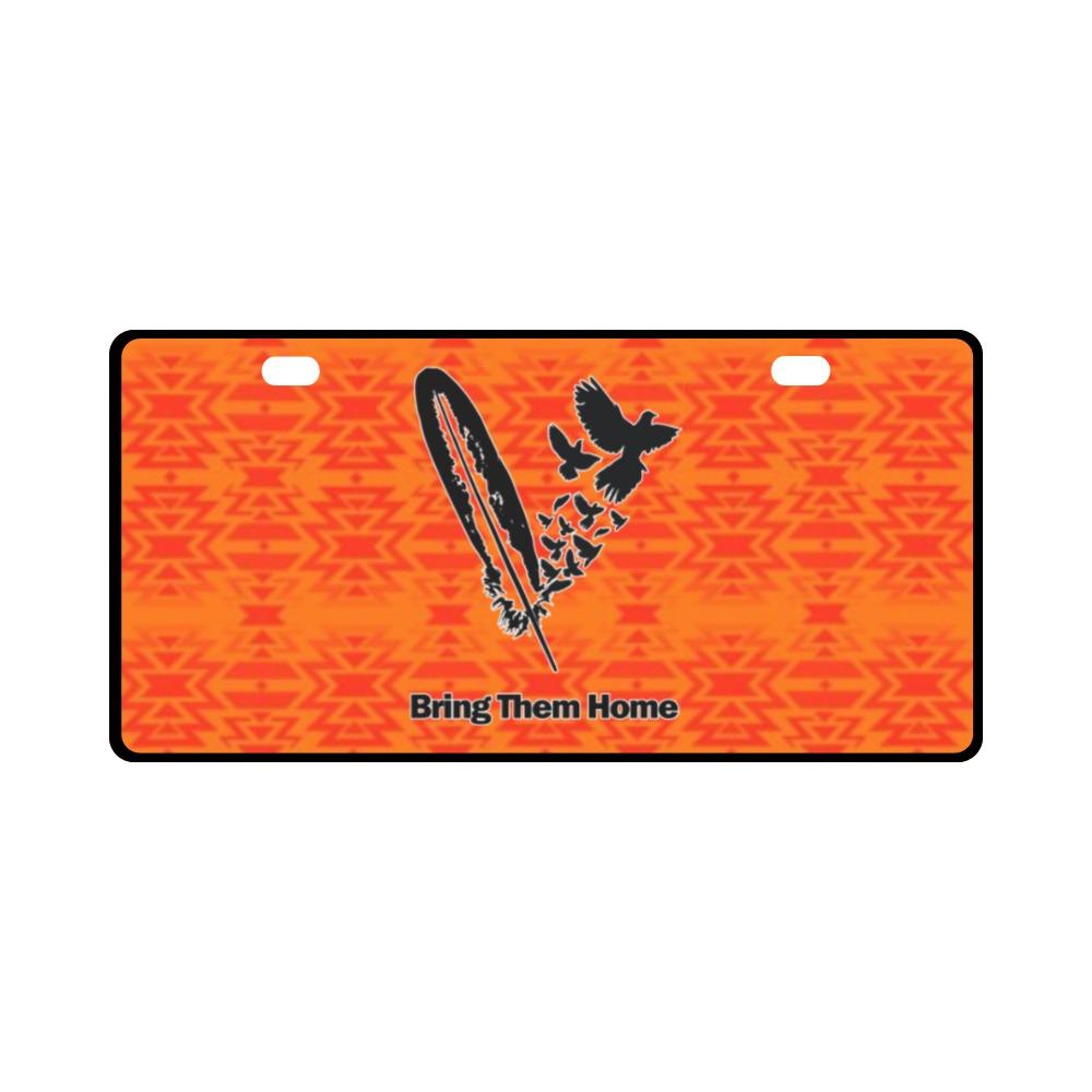 Fire Colors and Turquoise Orange Bring Them Home License Plate License Plate e-joyer