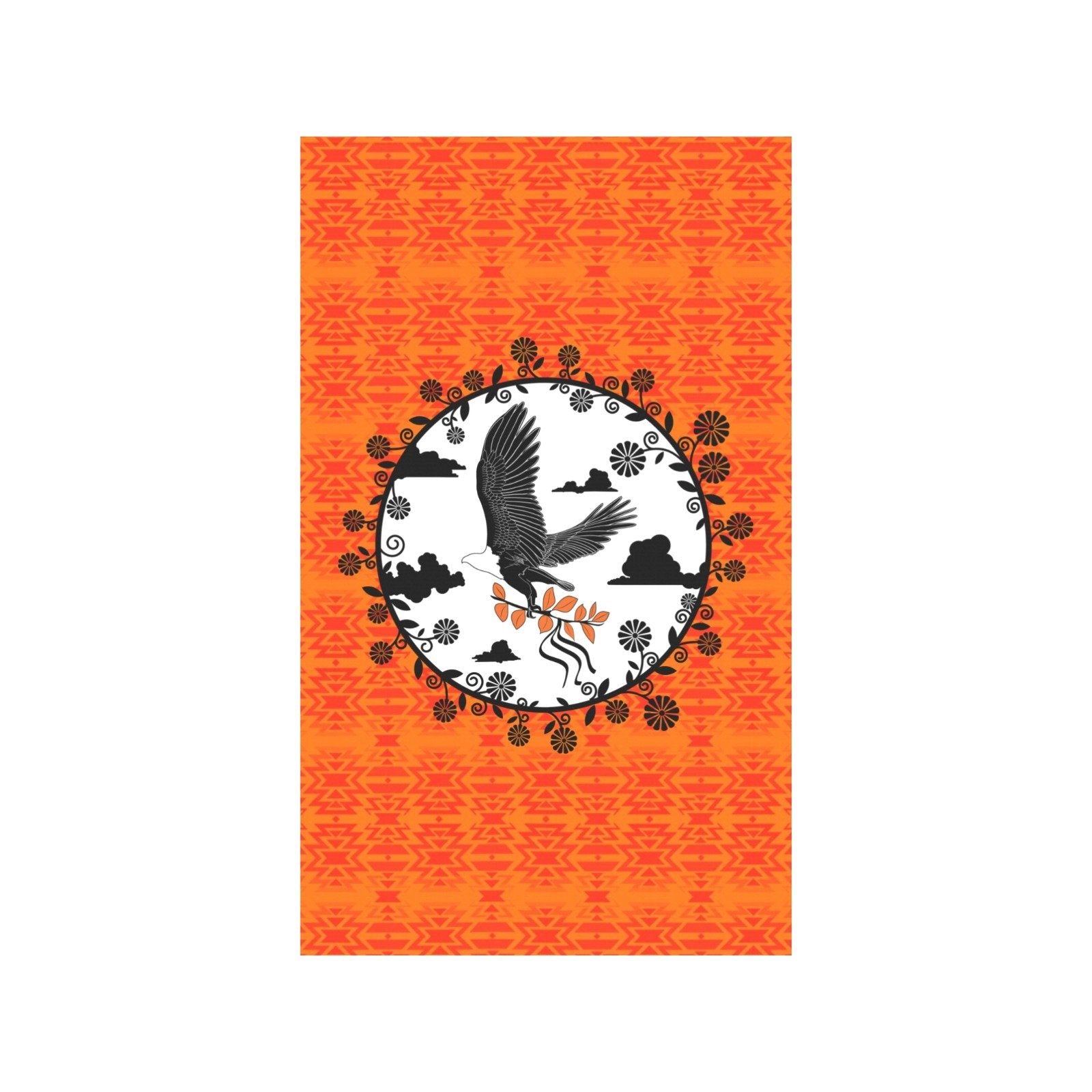 Fire Colors and Turquoise Orange - Carrying Their Prayers Garden Flag 36''x60'' (Two Sides Printing) Garden Flag 36‘’x60‘’ (Two Sides) e-joyer