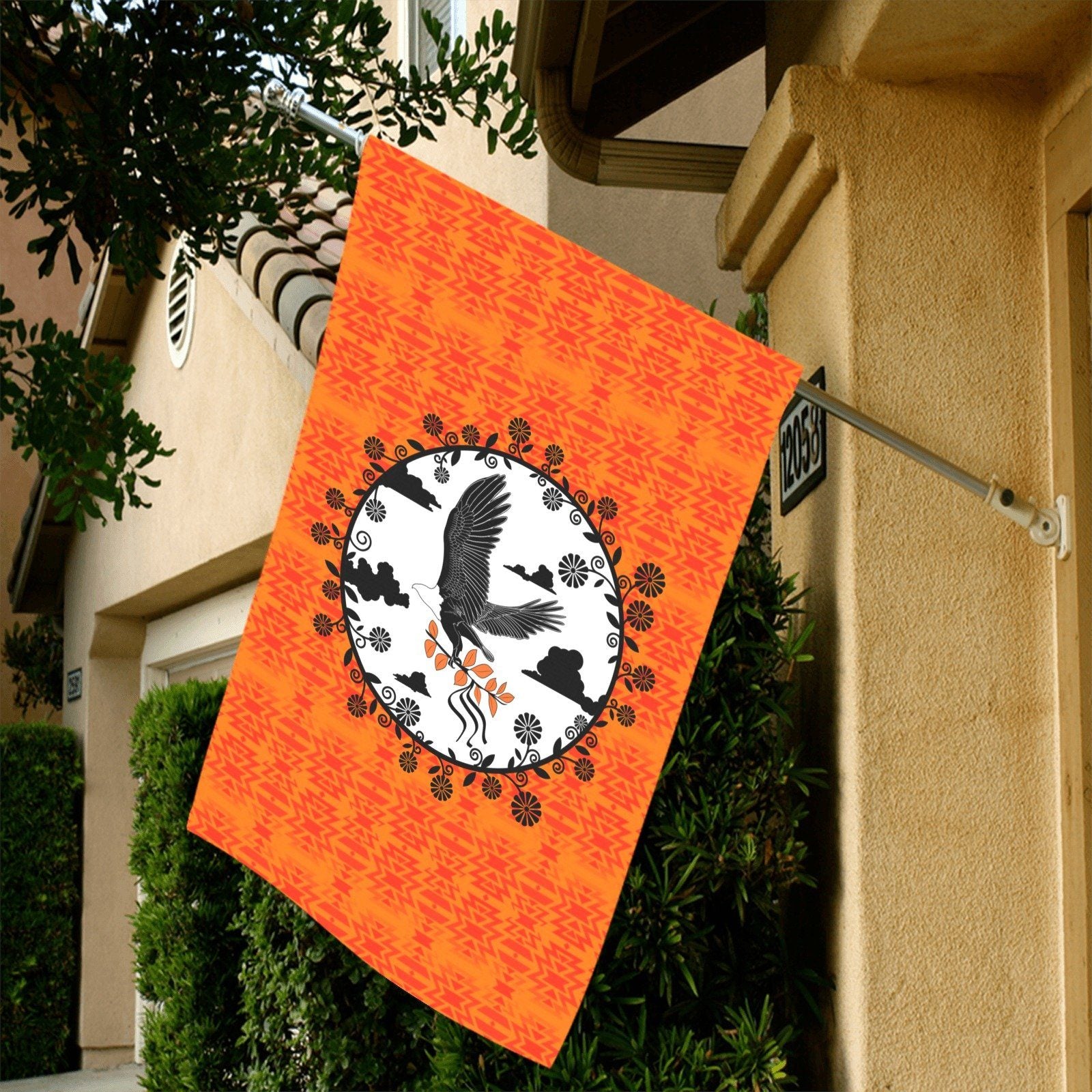 Fire Colors and Turquoise Orange - Carrying Their Prayers Garden Flag 36''x60'' (Two Sides Printing) Garden Flag 36‘’x60‘’ (Two Sides) e-joyer