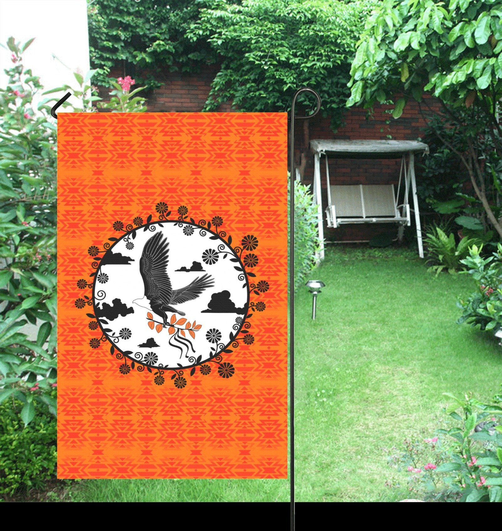 Fire Colors and Turquoise Orange - Carrying Their Prayers Garden Flag 36''x60'' (Two Sides Printing) Garden Flag 36‘’x60‘’ (Two Sides) e-joyer