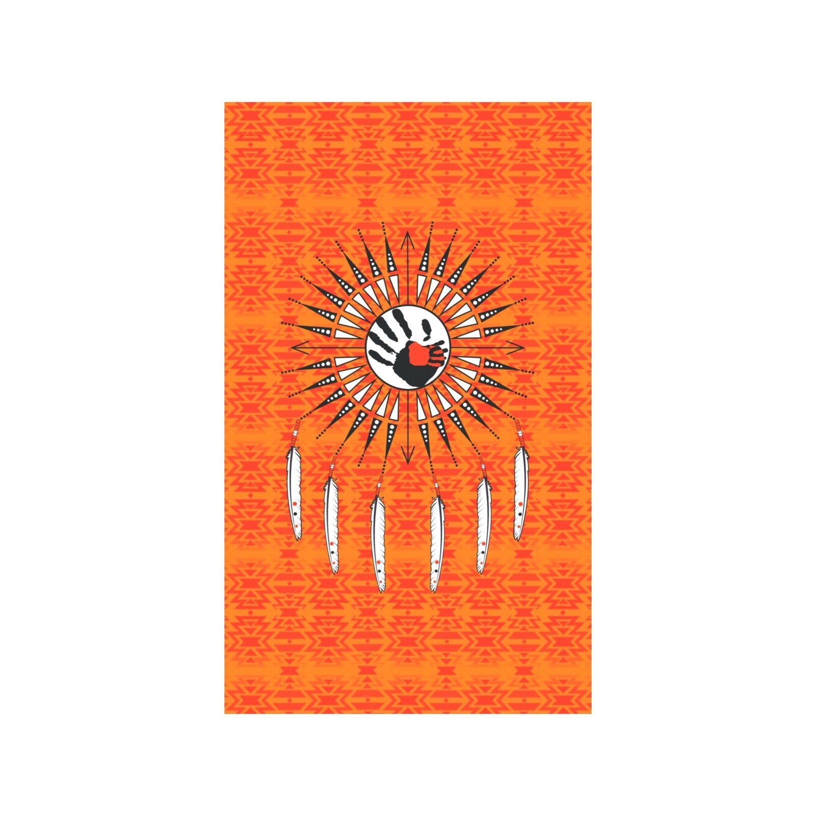 Fire Colors and Turquoise Orange - Feather Directions Garden Flag 36''x60'' (Two Sides Printing) Garden Flag 36‘’x60‘’ (Two Sides) e-joyer