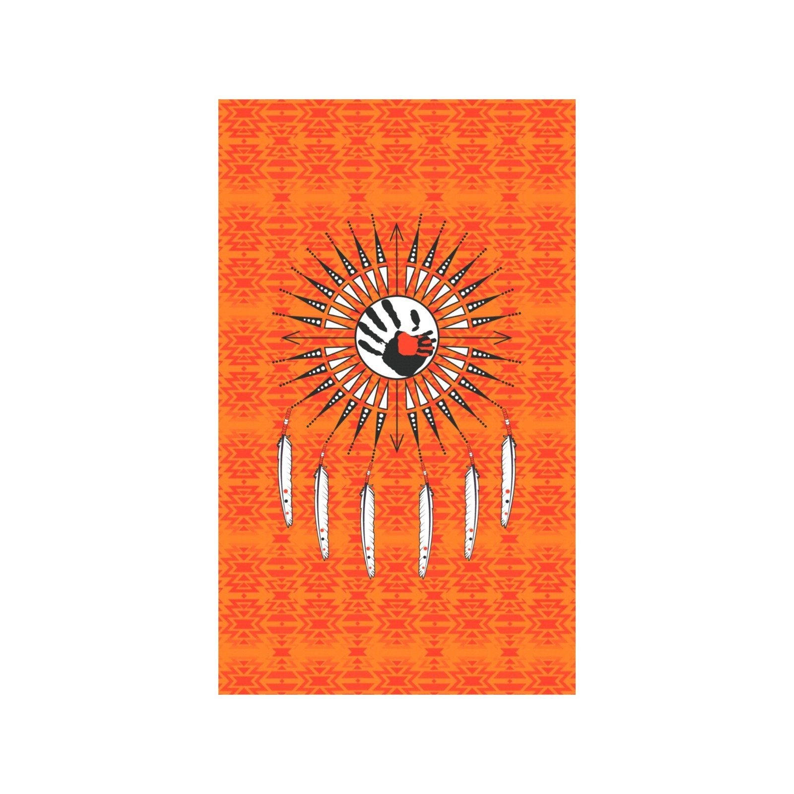 Fire Colors and Turquoise Orange - Feather Directions Garden Flag 36''x60'' (Two Sides Printing) Garden Flag 36‘’x60‘’ (Two Sides) e-joyer
