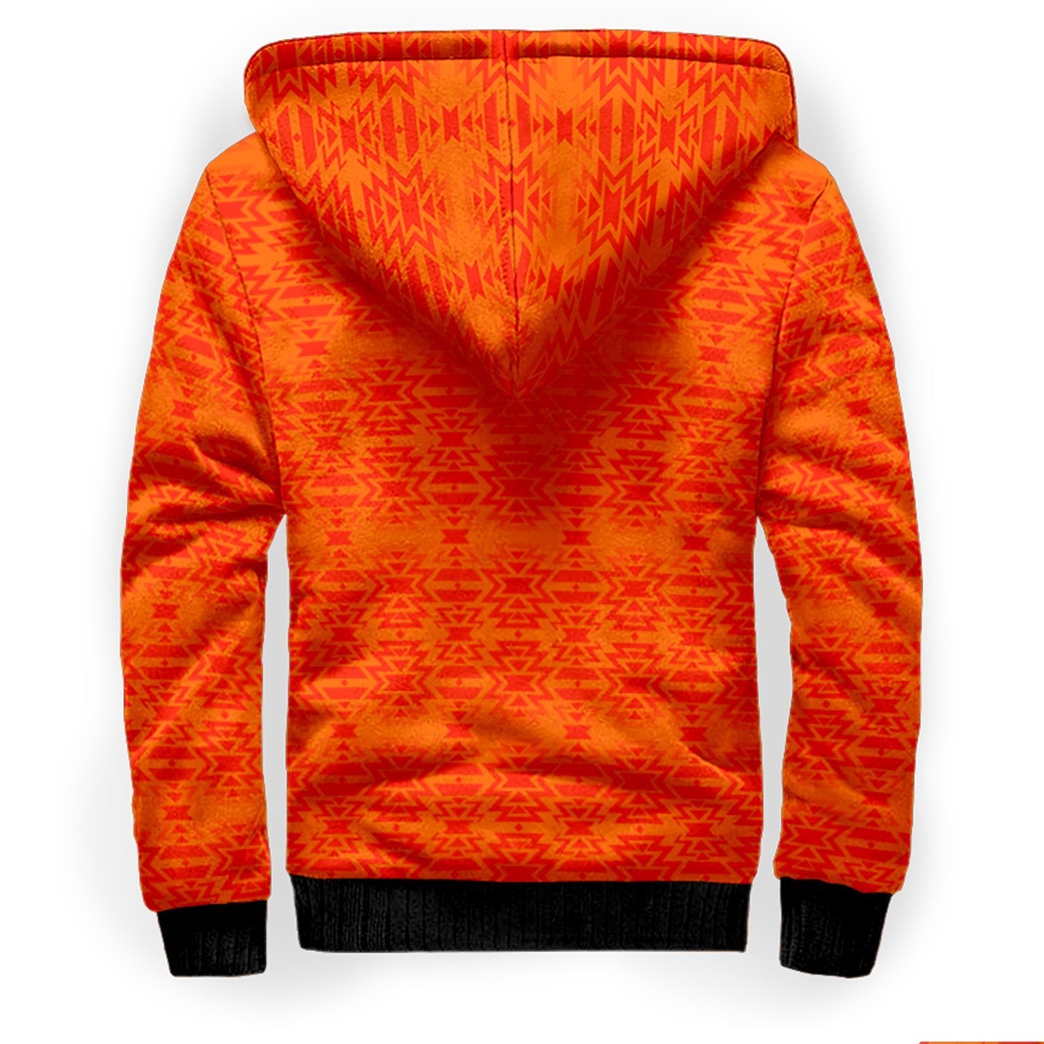 Fire Colors and Turquoise Orange Orange Sherpa Hoodie hoodie Herman