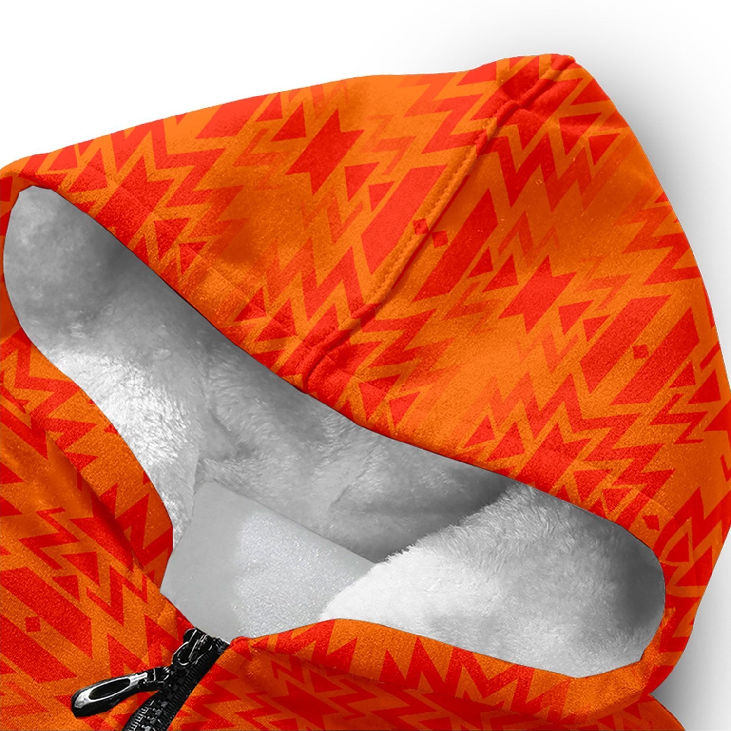 Fire Colors and Turquoise Orange Orange Sherpa Hoodie hoodie Herman