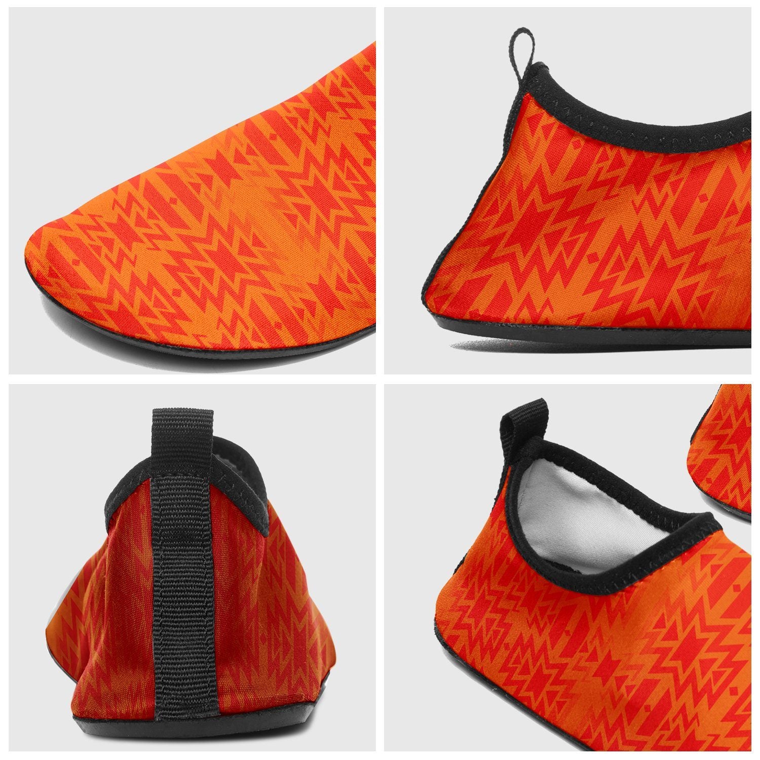 Fire Colors and Turquoise Orange Sockamoccs Slip On Shoes Herman