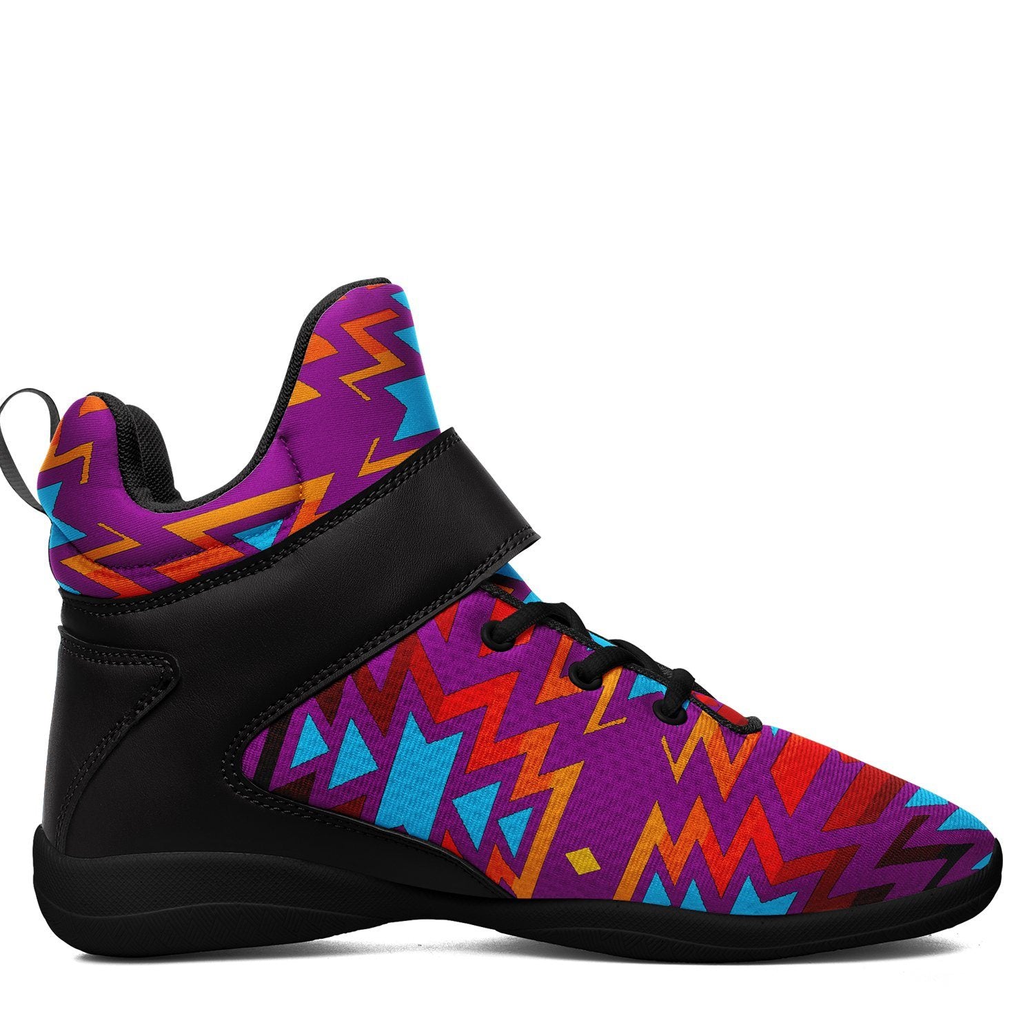 Fire Colors and Turquoise Purple Ipottaa Basketball / Sport High Top Shoes 49 Dzine
