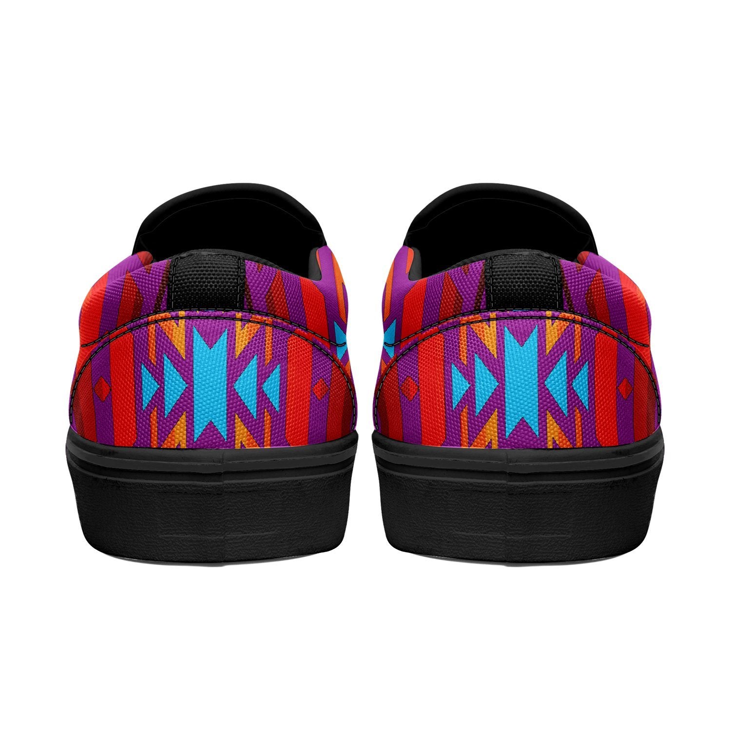 Fire Colors and Turquoise Purple Otoyimm Canvas Slip On Shoes 49 Dzine