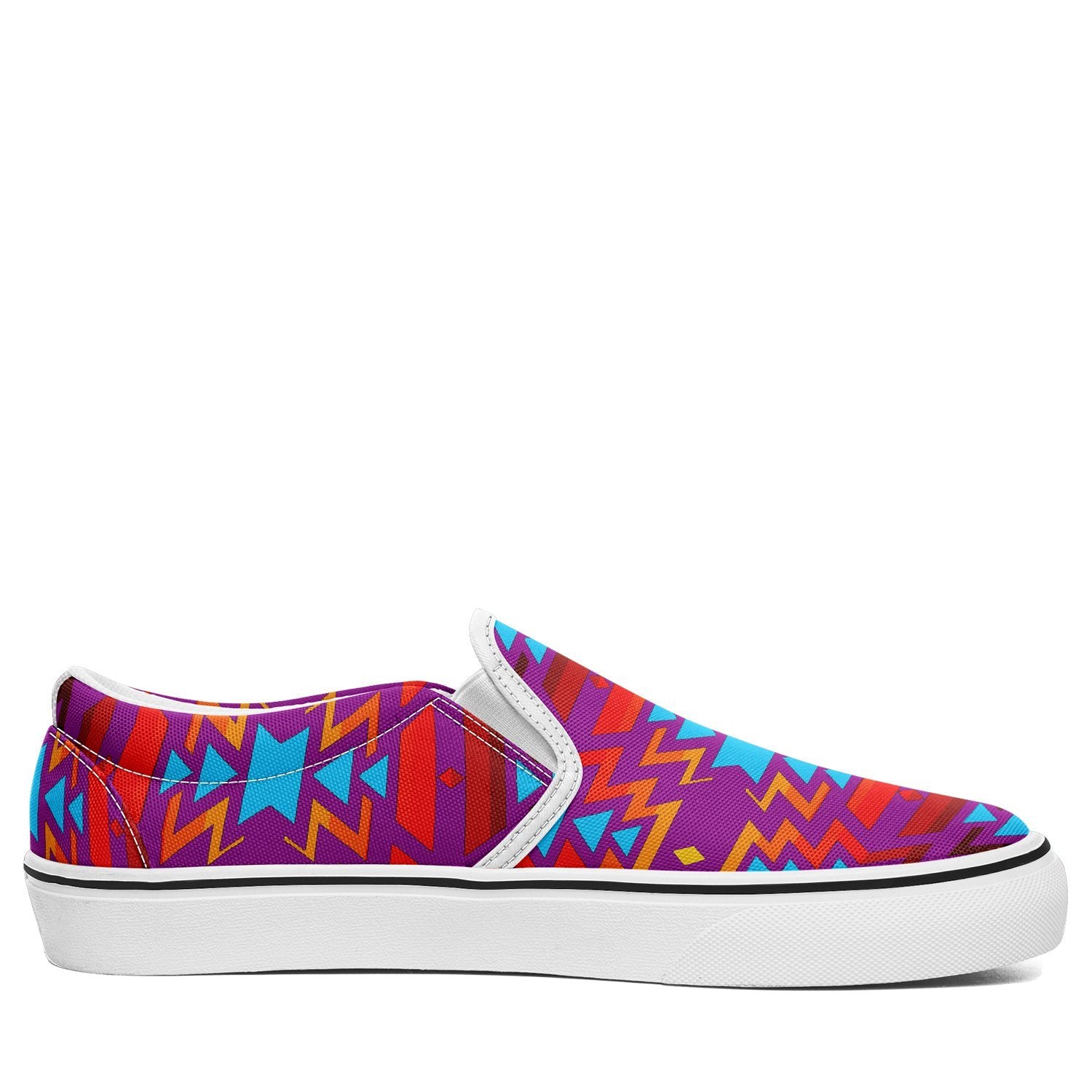 Fire Colors and Turquoise Purple Otoyimm Canvas Slip On Shoes 49 Dzine