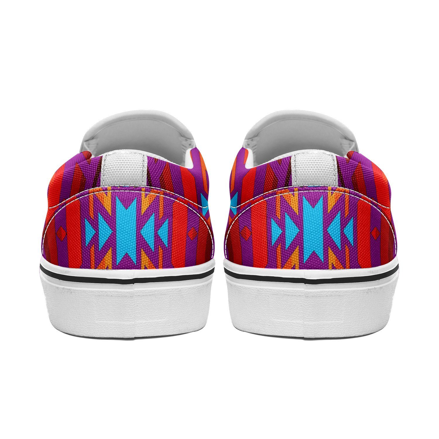 Fire Colors and Turquoise Purple Otoyimm Kid's Canvas Slip On Shoes 49 Dzine