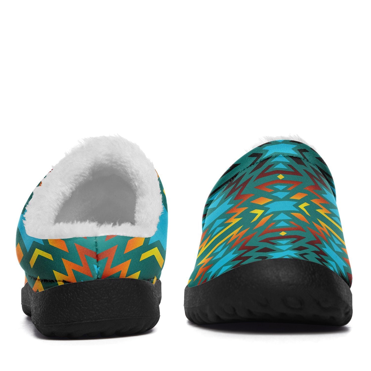 Fire Colors and Turquoise Teal Ikinnii Indoor Slipper 49 Dzine