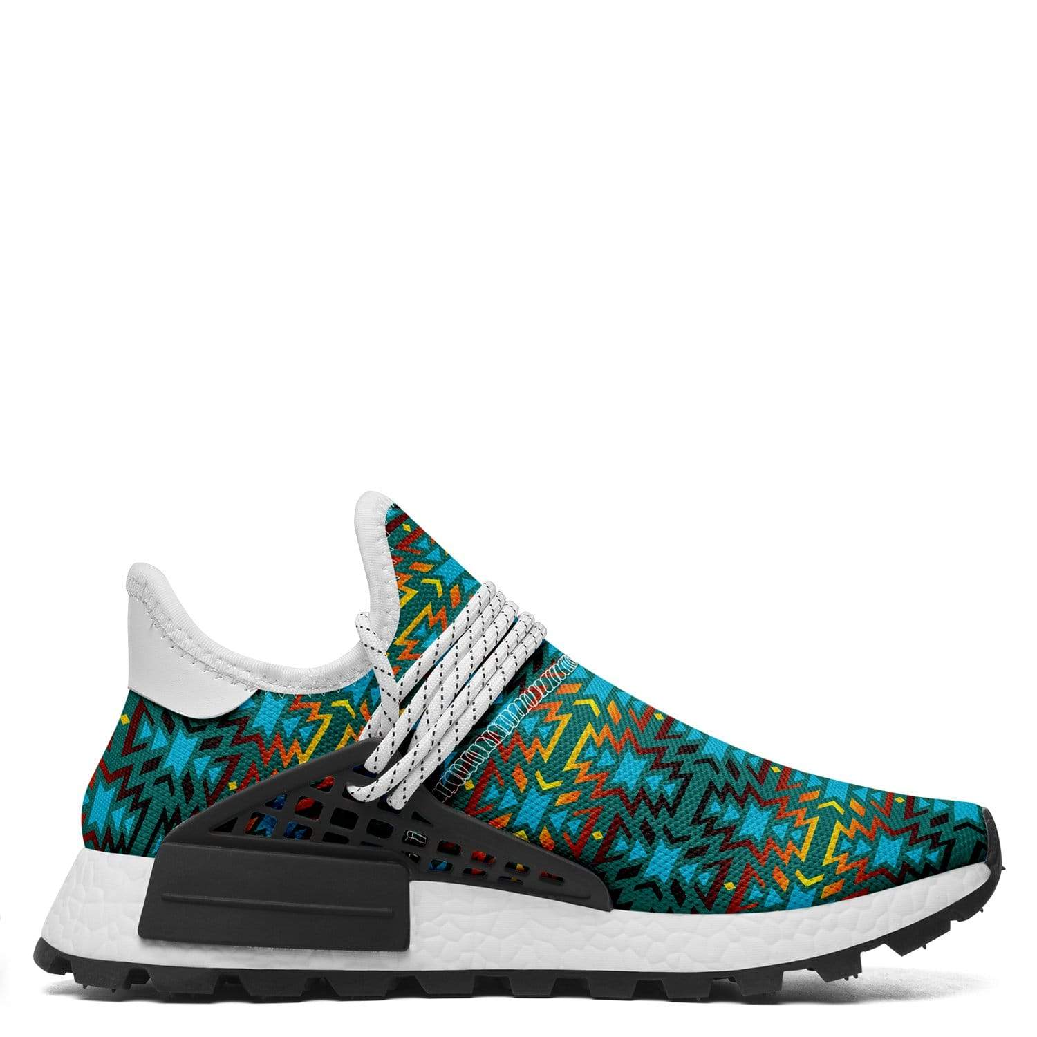 Fire Colors and Turquoise Teal Okaki Sneakers Shoes 49 Dzine