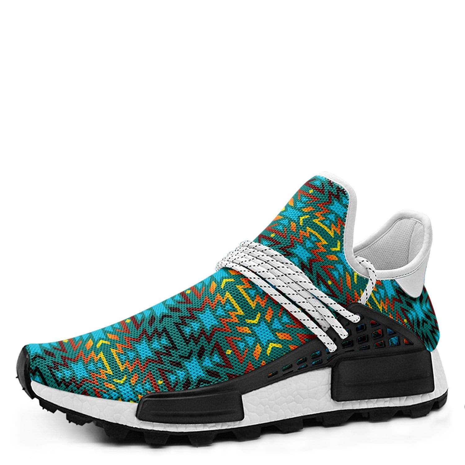 Fire Colors and Turquoise Teal Okaki Sneakers Shoes 49 Dzine