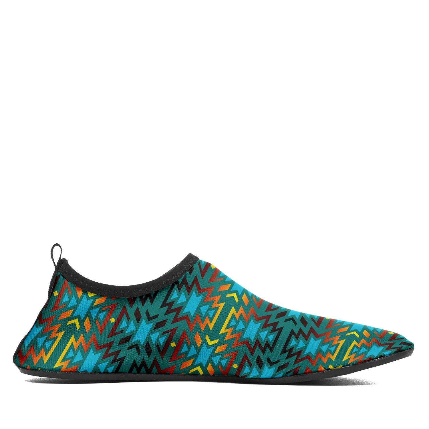 Fire Colors and Turquoise Teal Sockamoccs Slip On Shoes 49 Dzine