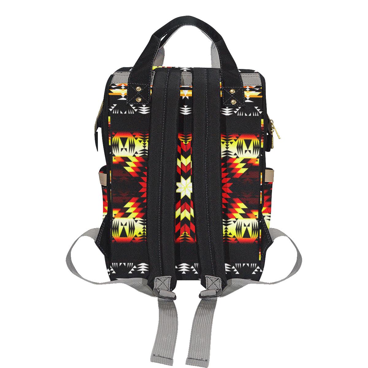 Fire Colors Multi-Function Diaper Backpack (Model 1688) Diaper Backpack (1688) e-joyer
