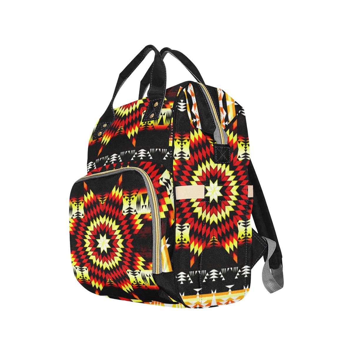 Fire Colors Multi-Function Diaper Backpack (Model 1688) Diaper Backpack (1688) e-joyer