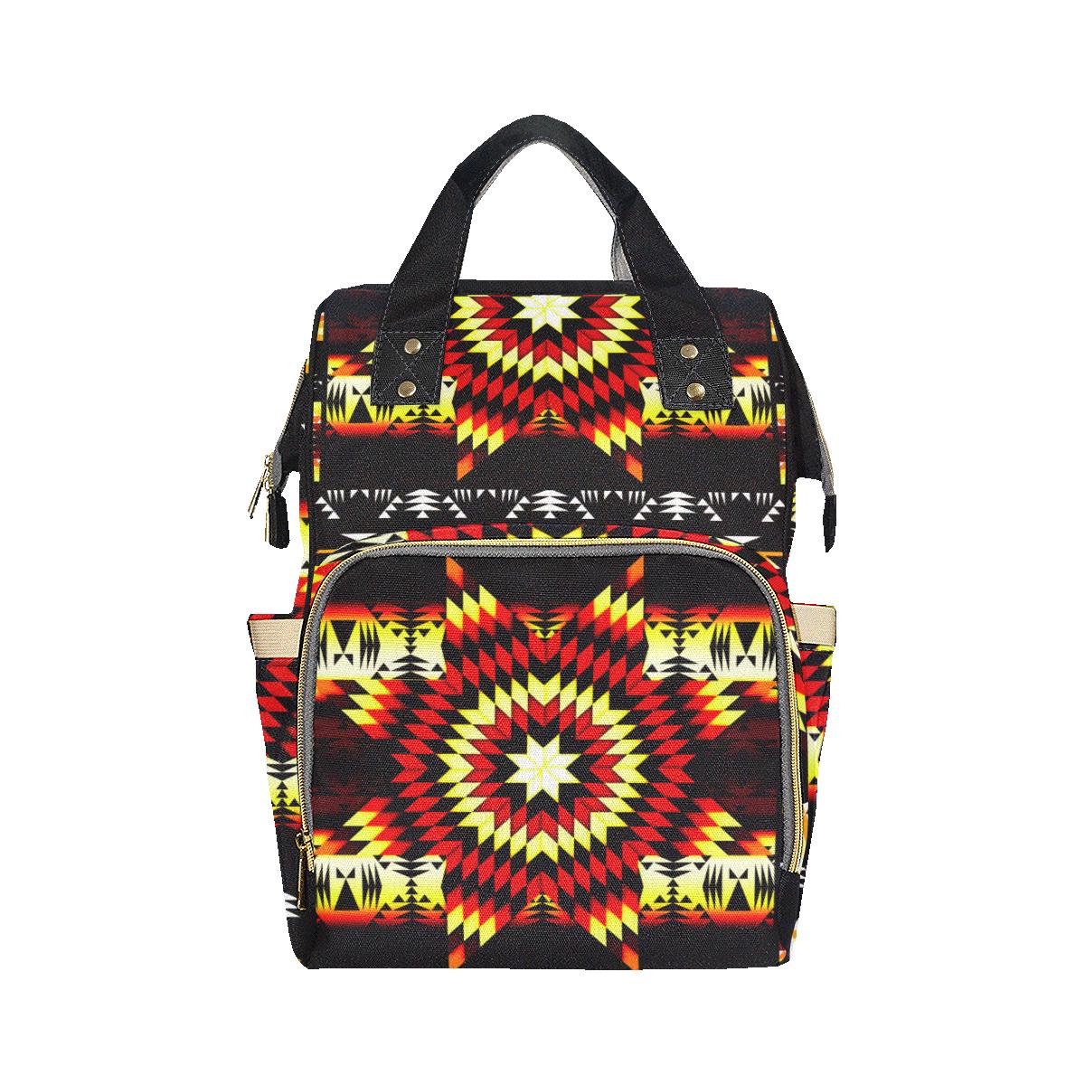 Fire Colors Multi-Function Diaper Backpack (Model 1688) Diaper Backpack (1688) e-joyer