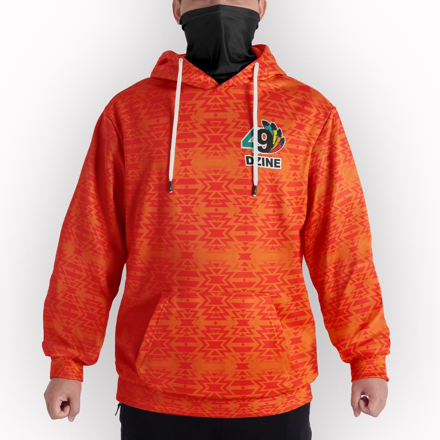 Fire Colors Orange Hoodie with Face Cover Hoodie with Face Cover Herman