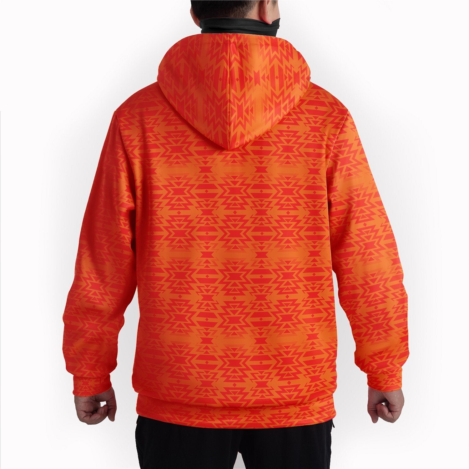 Fire Colors Orange Hoodie with Face Cover Hoodie with Face Cover Herman
