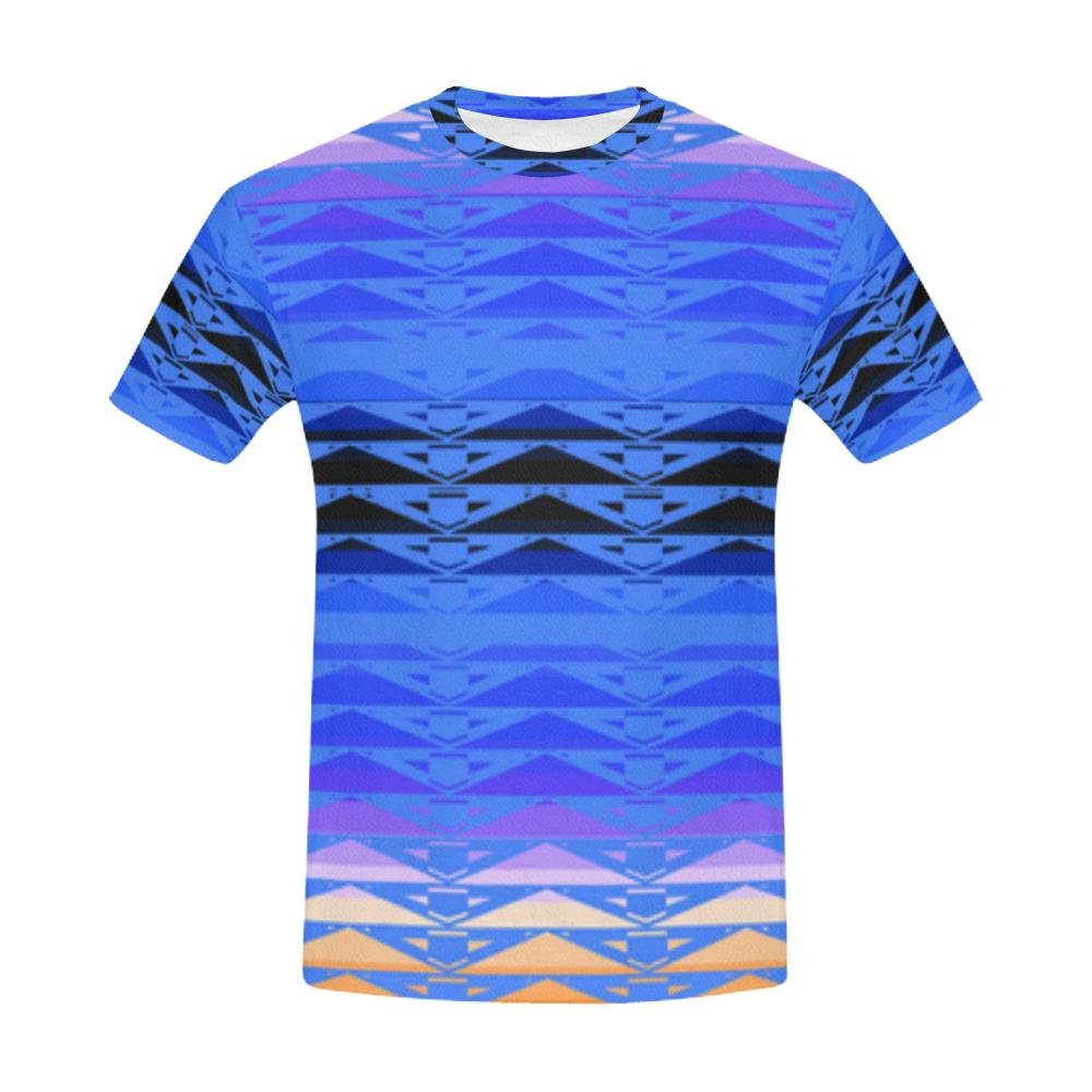 Fire Rattler Blue All Over Print T-Shirt for Men (USA Size) (Model T40) All Over Print T-Shirt for Men e-joyer