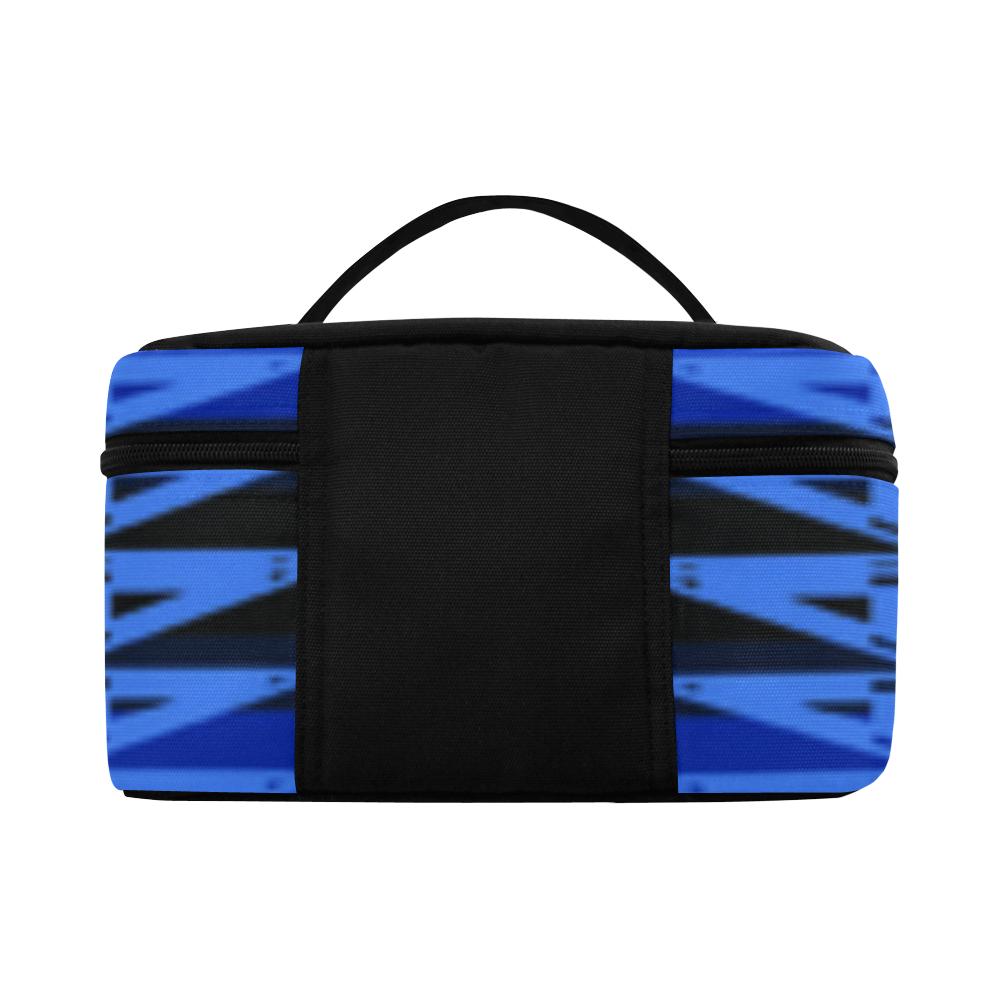 Fire Rattler Blue Cosmetic Bag/Large (Model 1658) Cosmetic Bag e-joyer