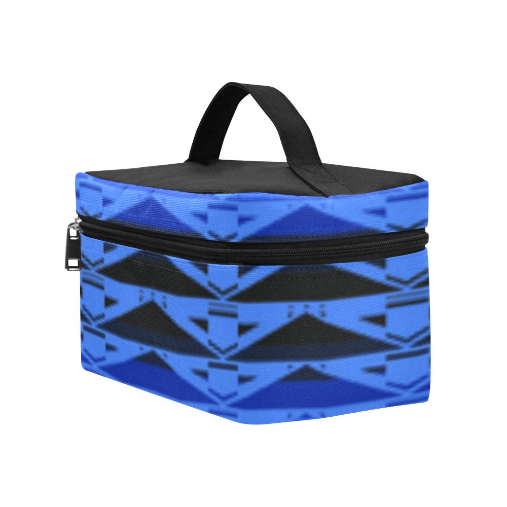 Fire Rattler Blue Cosmetic Bag/Large (Model 1658) Cosmetic Bag e-joyer