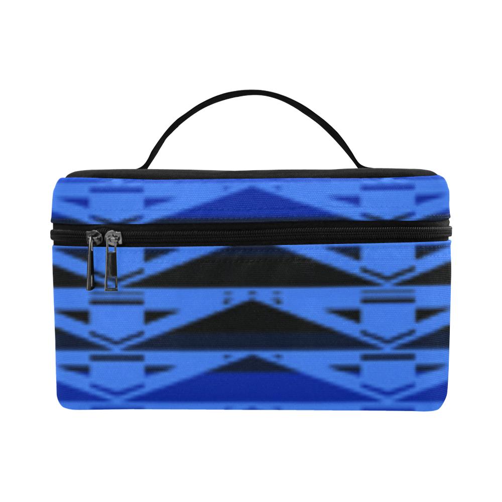 Fire Rattler Blue Cosmetic Bag/Large (Model 1658) Cosmetic Bag e-joyer