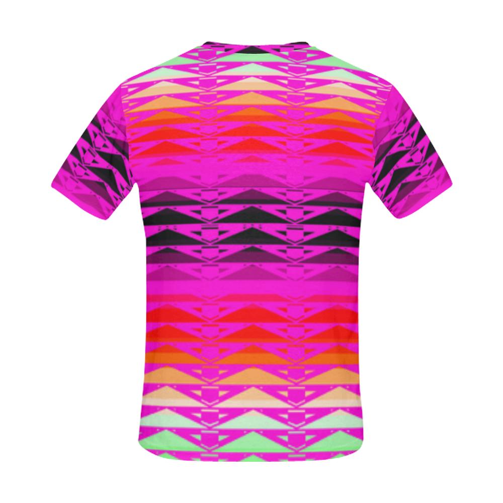 Fire Rattler Fuschia All Over Print T-Shirt for Men (USA Size) (Model T40) All Over Print T-Shirt for Men e-joyer