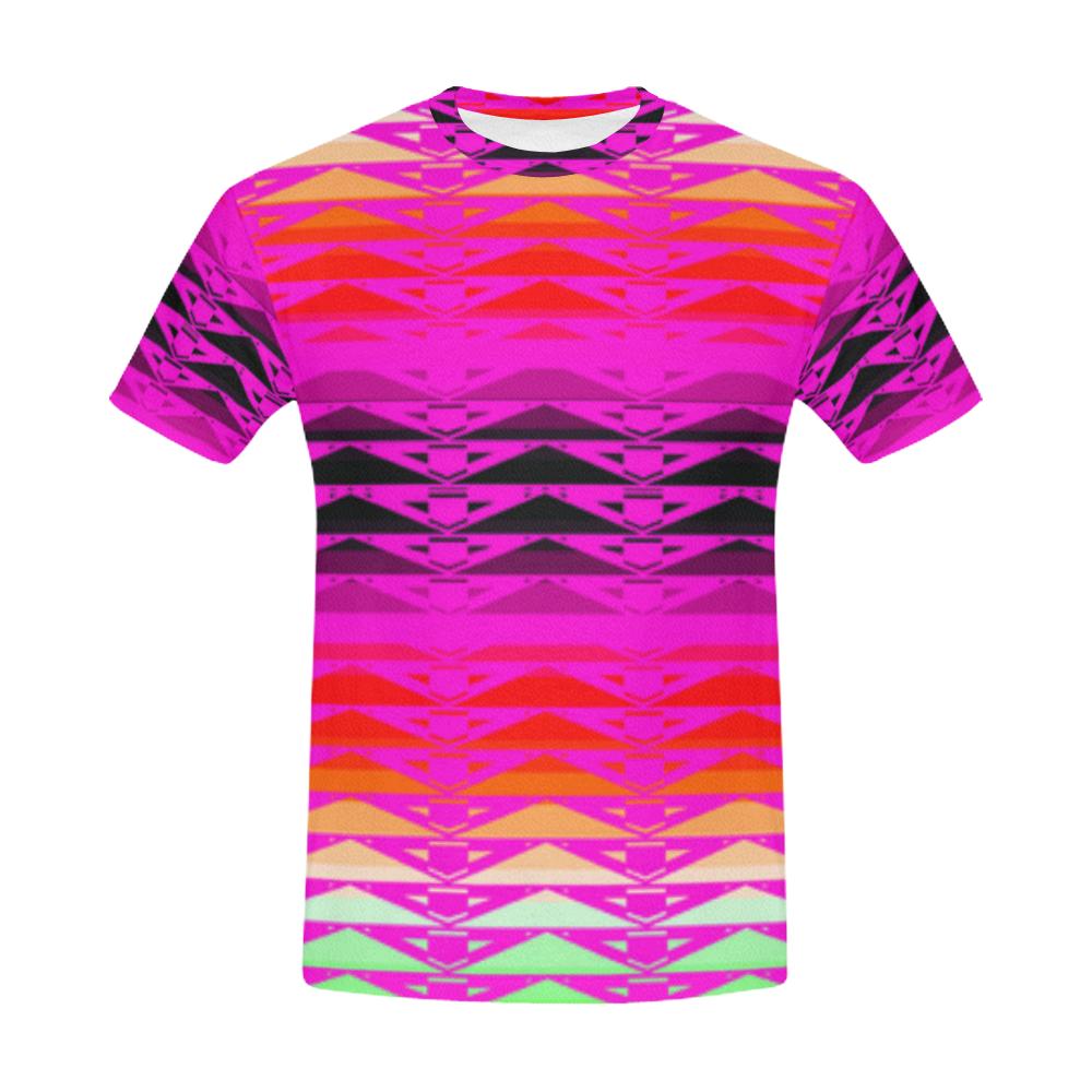 Fire Rattler Fuschia All Over Print T-Shirt for Men (USA Size) (Model T40) All Over Print T-Shirt for Men e-joyer
