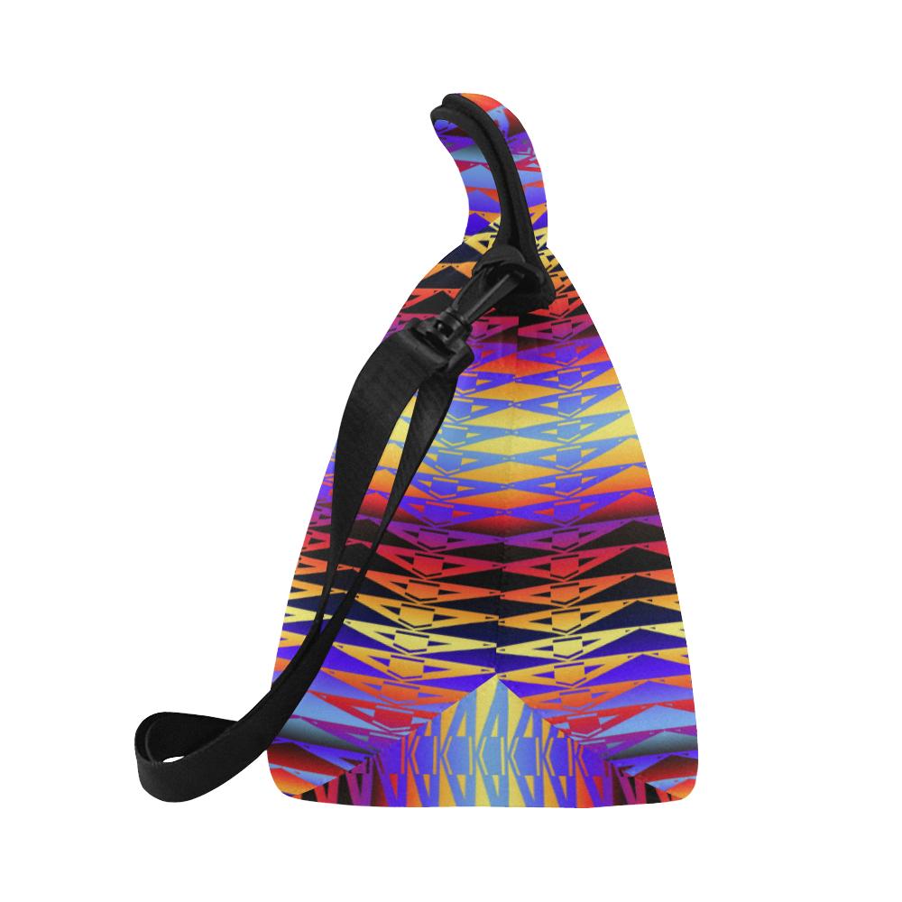 Fire Rattler Horizon Large Insulated Neoprene Lunch Bag That Replaces Your Purse (Model 1669) Neoprene Lunch Bag/Large (1669) e-joyer