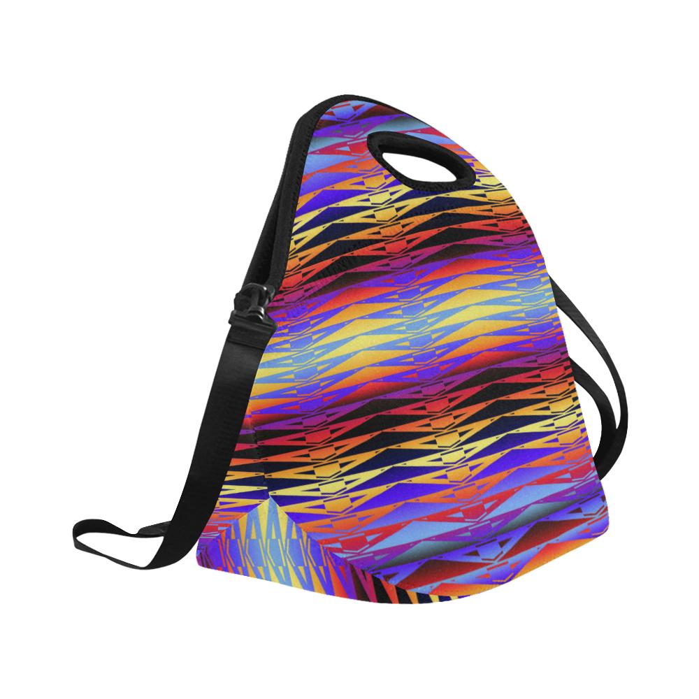 Fire Rattler Horizon Large Insulated Neoprene Lunch Bag That Replaces Your Purse (Model 1669) Neoprene Lunch Bag/Large (1669) e-joyer