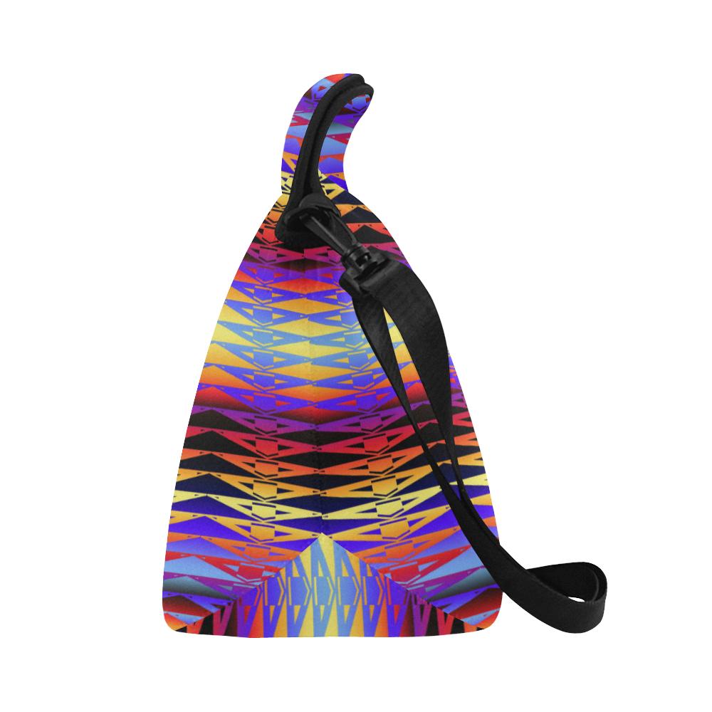 Fire Rattler Horizon Large Insulated Neoprene Lunch Bag That Replaces Your Purse (Model 1669) Neoprene Lunch Bag/Large (1669) e-joyer