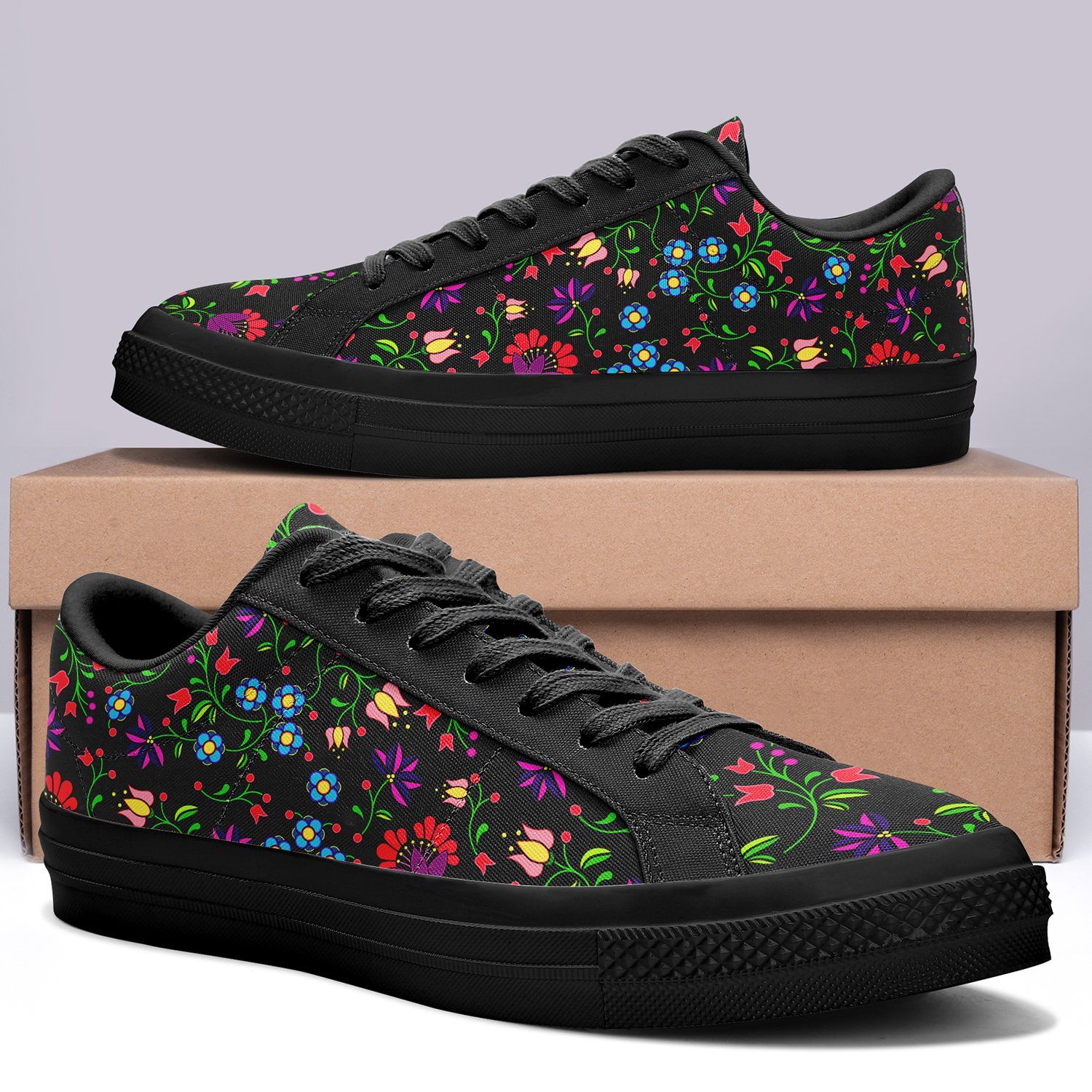 Fleur Indigine Aapisi Low Top Canvas Shoes Black Sole aapisi Herman