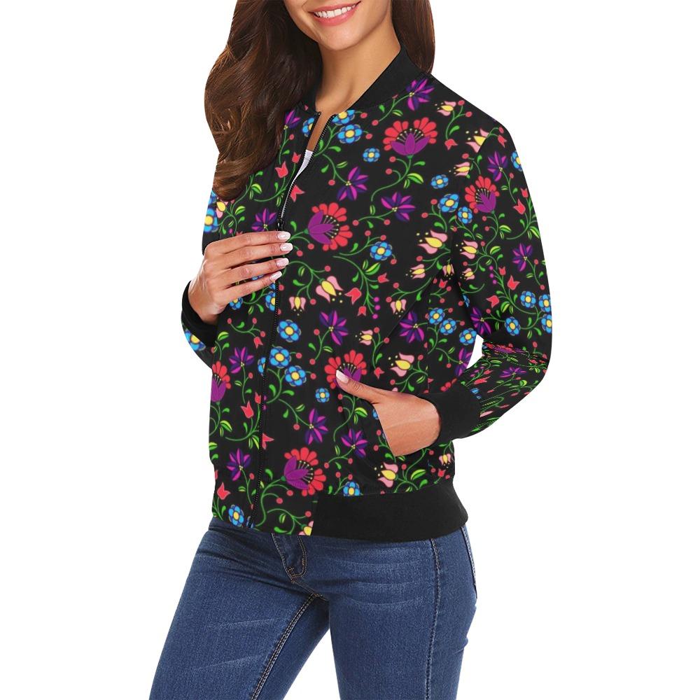 Fleur Indigine All Over Print Bomber Jacket for Women (Model H19) All Over Print Bomber Jacket for Women (H19) e-joyer