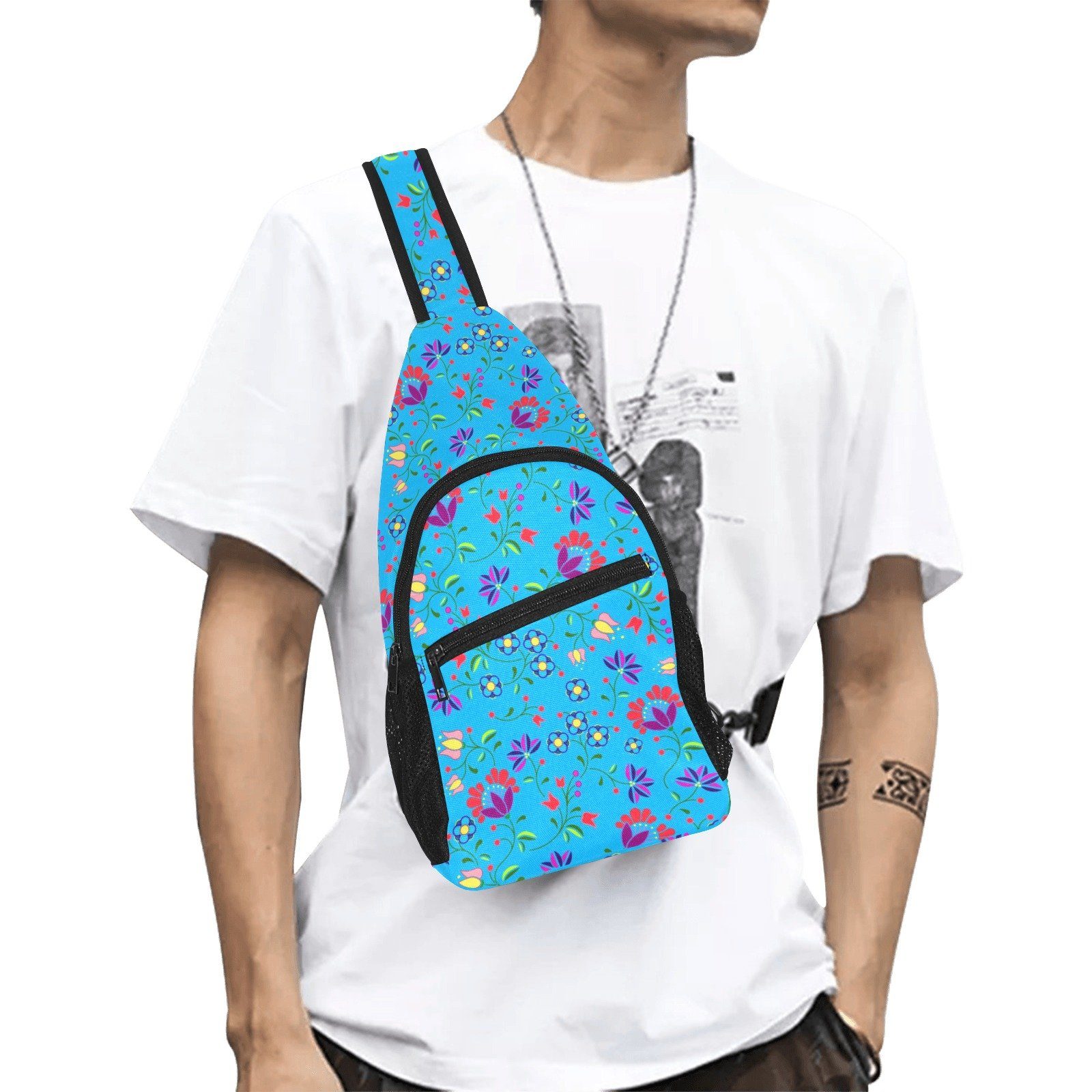Fleur Indigine Ciel All Over Print Chest Bag (Model 1719) All Over Print Chest Bag (1719) e-joyer