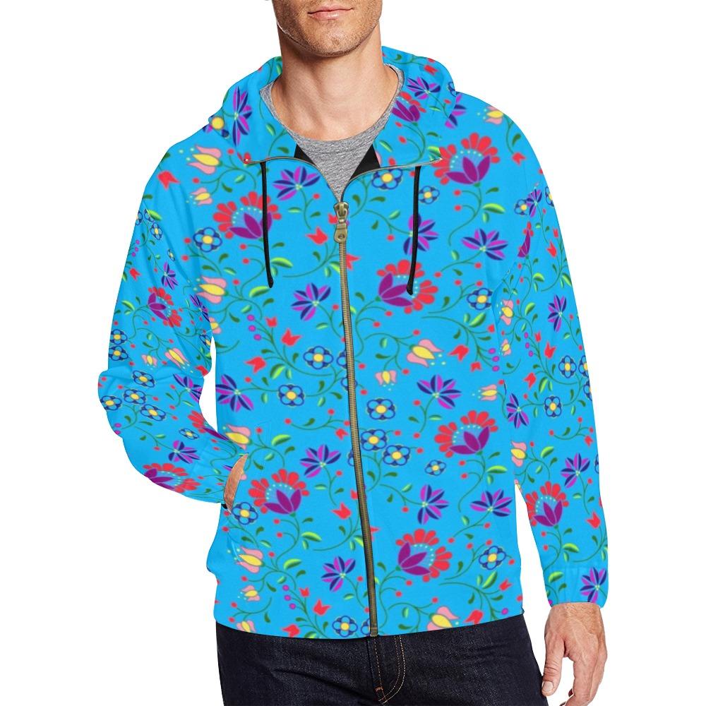 Fleur Indigine Ciel All Over Print Full Zip Hoodie for Men (Model H14) All Over Print Full Zip Hoodie for Men (H14) e-joyer