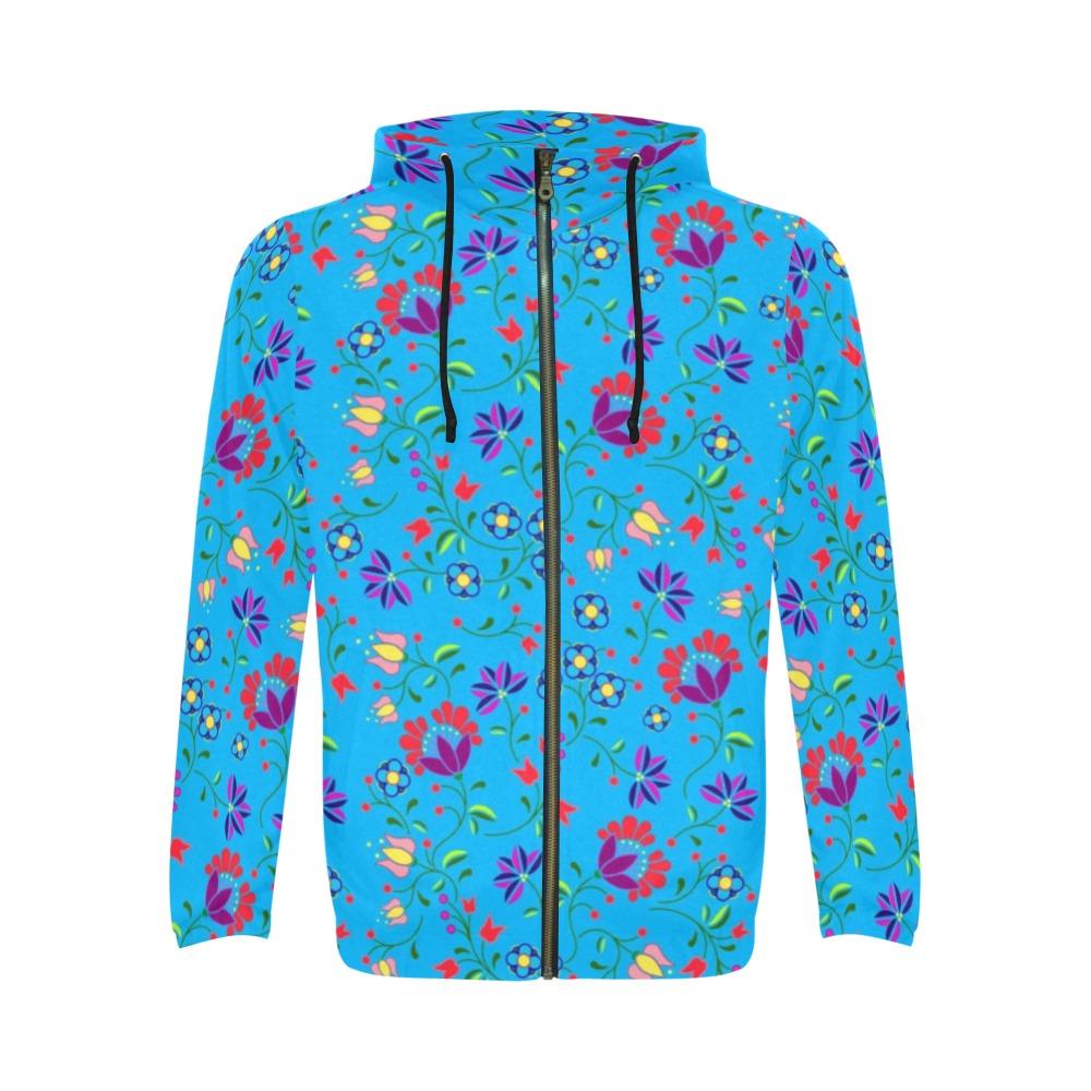 Fleur Indigine Ciel All Over Print Full Zip Hoodie for Men (Model H14) All Over Print Full Zip Hoodie for Men (H14) e-joyer