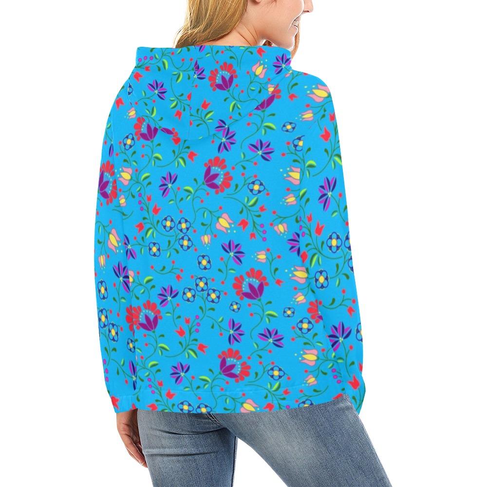 Fleur Indigine Ciel All Over Print Hoodie for Women (USA Size) (Model H13) All Over Print Hoodie for Women (H13) e-joyer