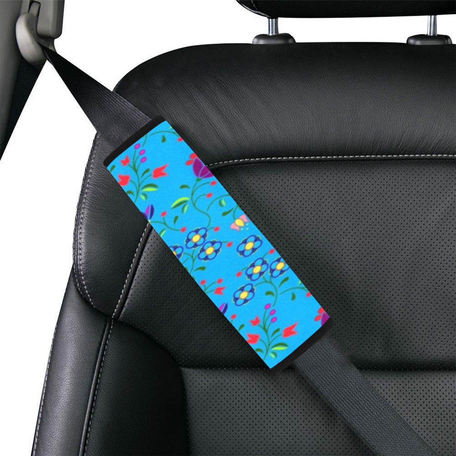 Fleur Indigine Ciel Car Seat Belt Cover 7''x12.6'' (Pack of 2) Car Seat Belt Cover 7x12.6 (Pack of 2) e-joyer