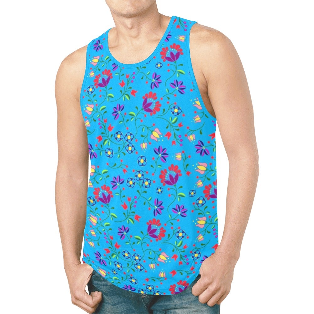Fleur Indigine Ciel New All Over Print Tank Top for Men (Model T46) New All Over Print Tank Top for Men (T46) e-joyer